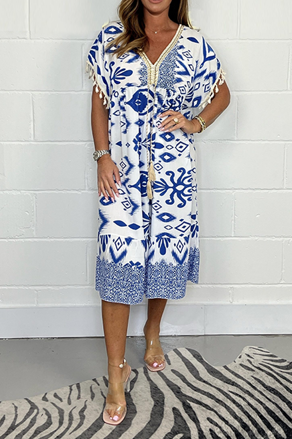 Aztec Print Tummy Cover Dress