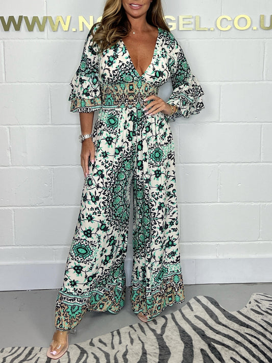 Printed Tummy Cover Jumpsuit