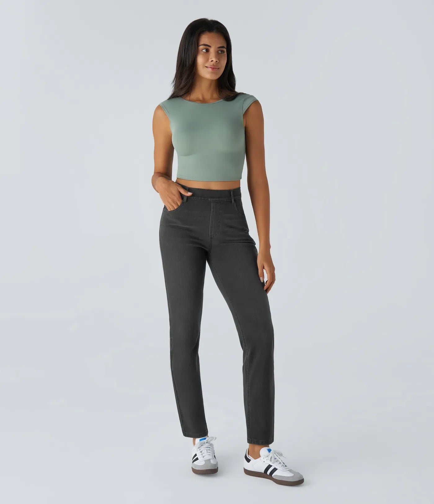 Elastic & Comfortable High-Waisted Pants