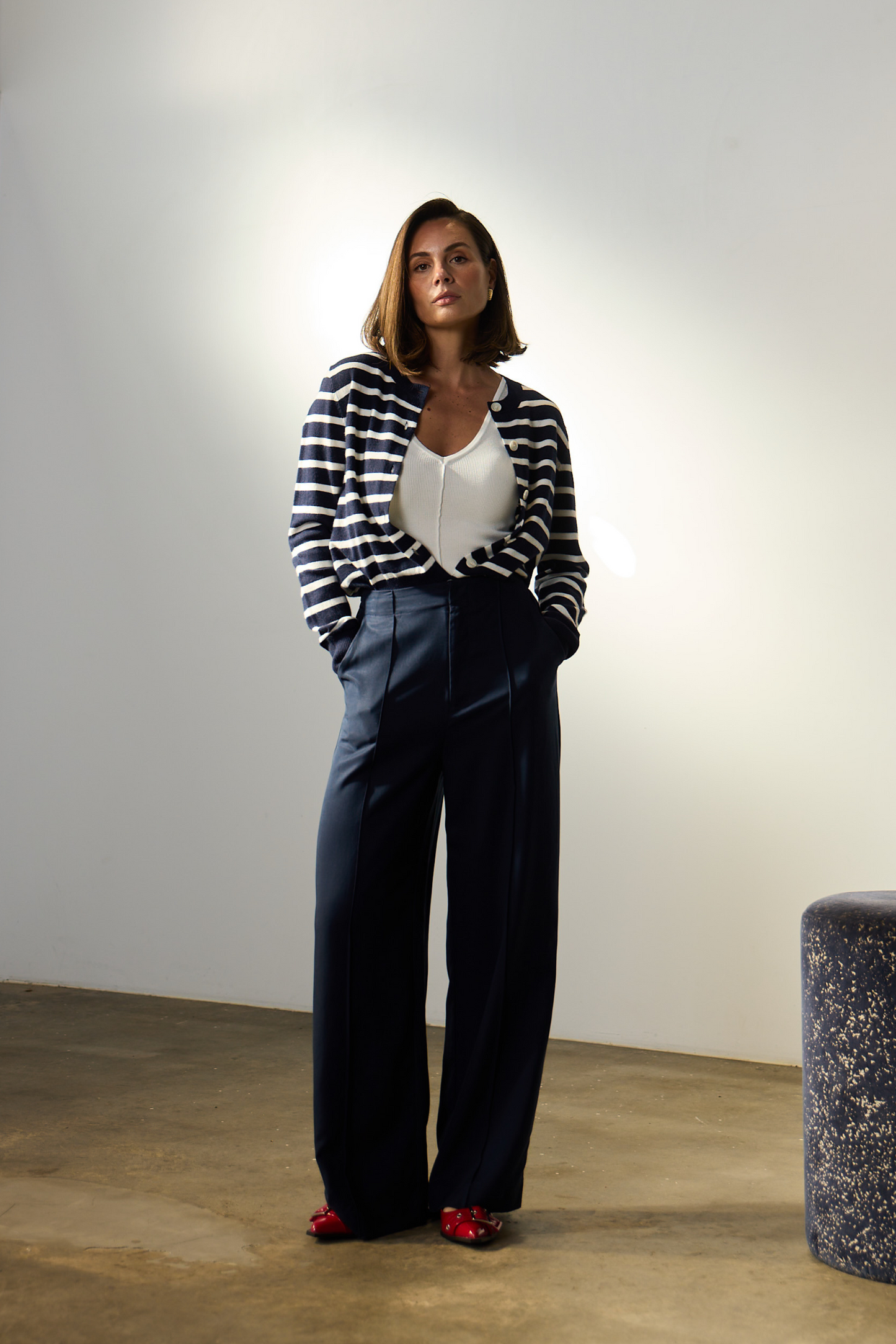 Lightweight Knit Cardigan - Striped