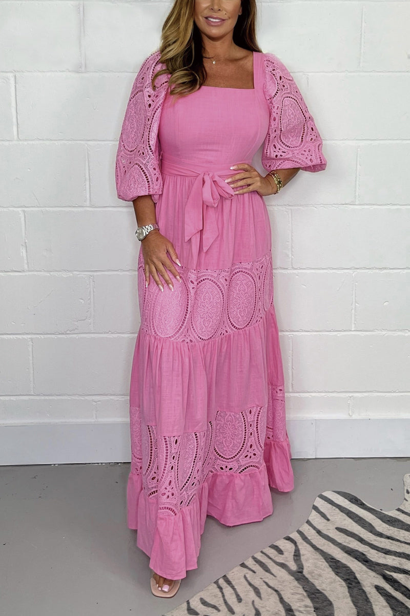 Lace Tummy Cover Patchwork Dress