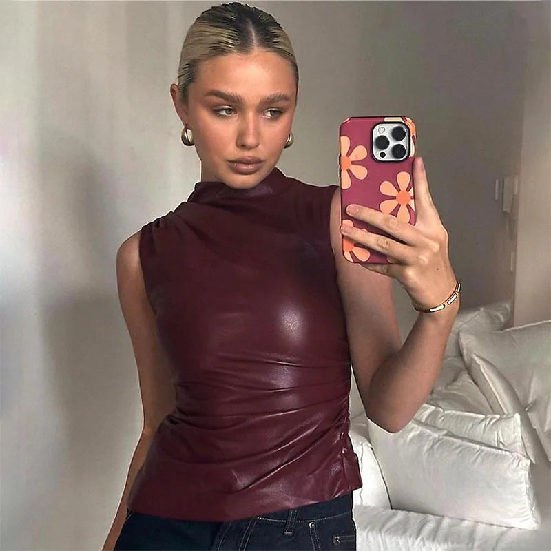 Burgundy top