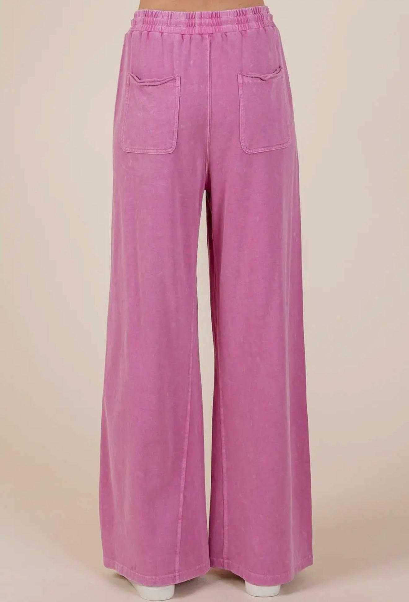 Comfort Wash French Terry Wide Leg Pants
