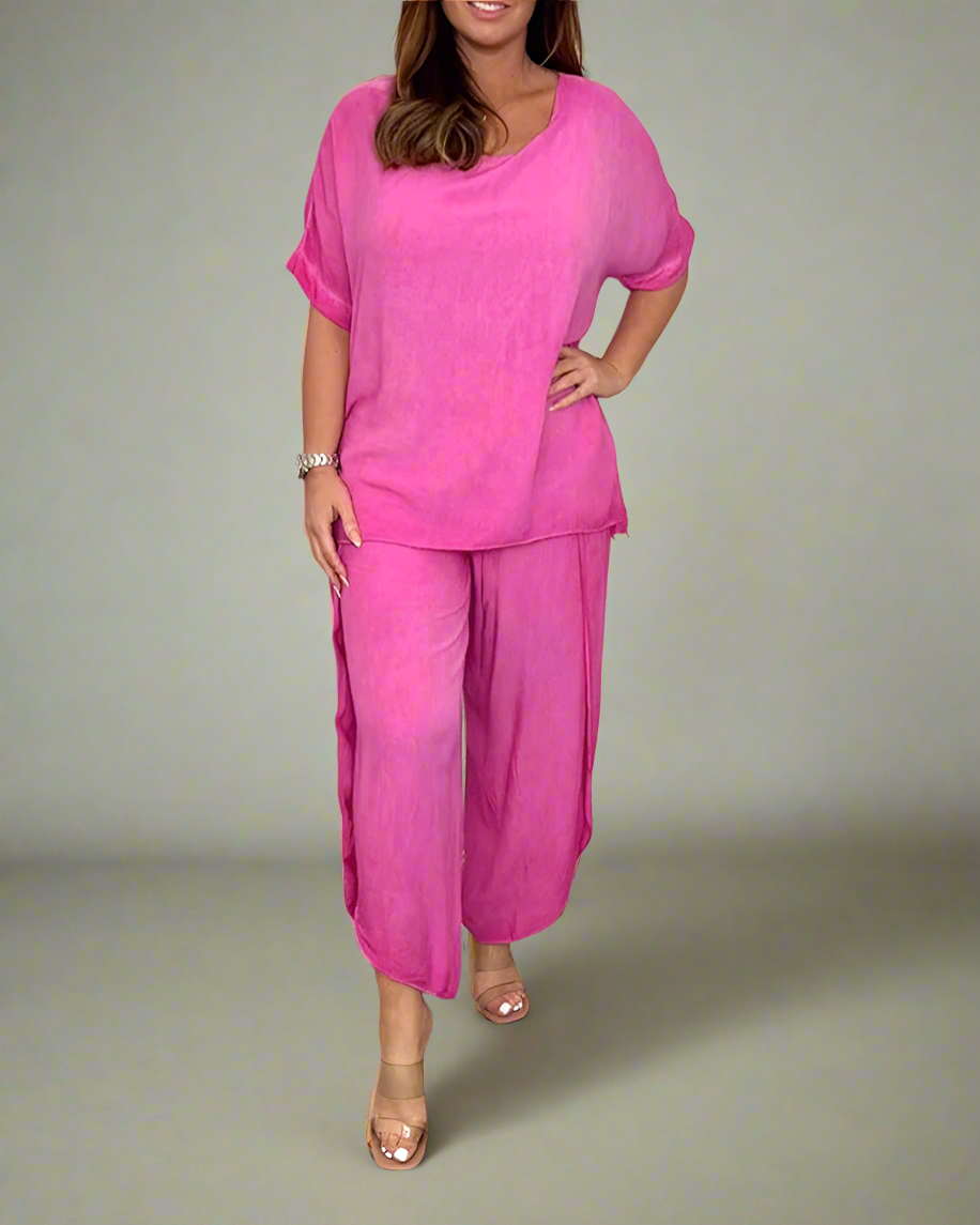 Short Sleeve Tummy Cover Two Piece Set