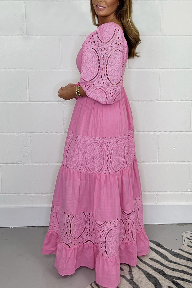 Lace Tummy Cover Patchwork Dress