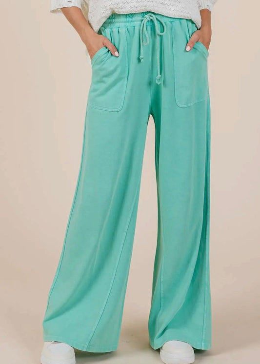 Comfort Wash French Terry Wide Leg Pants