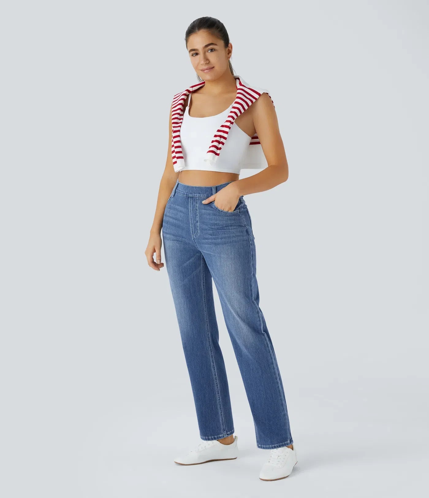 Elastic & Comfortable High-Waisted Pants