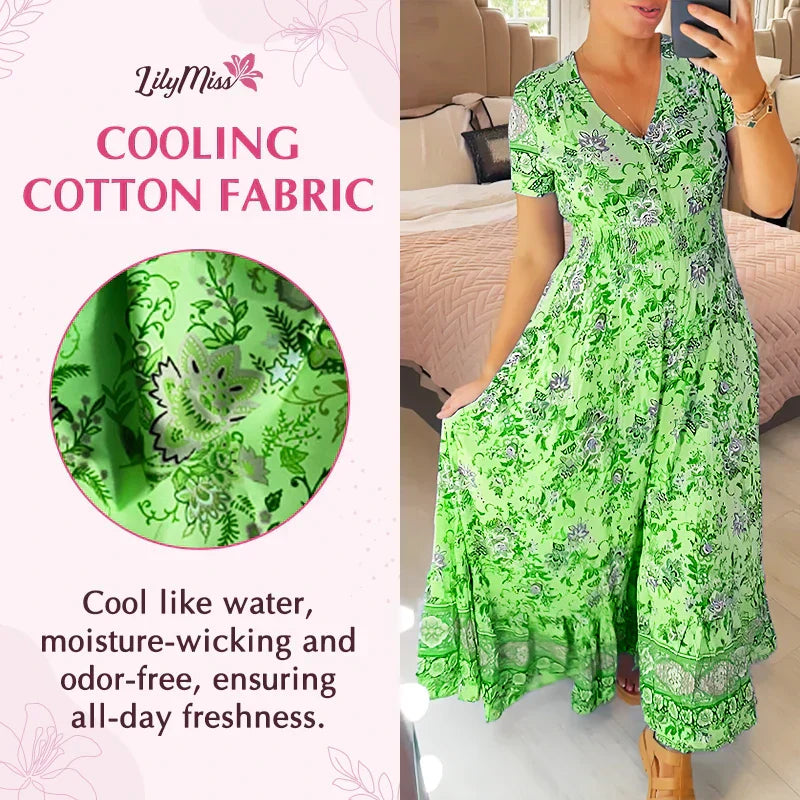 Vibrant V-neck floral dress