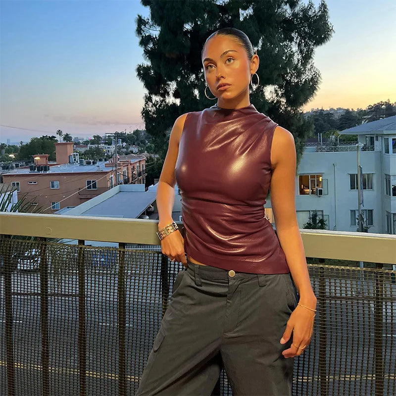 Burgundy top