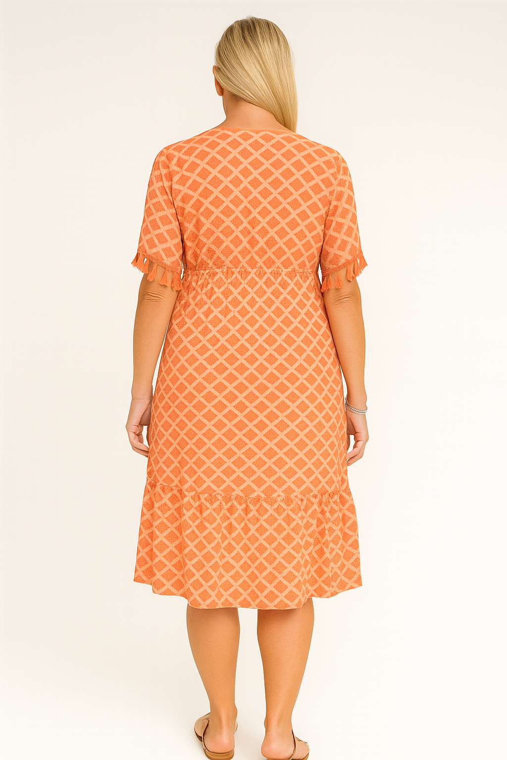 Printed V-Neck A-Line Dress