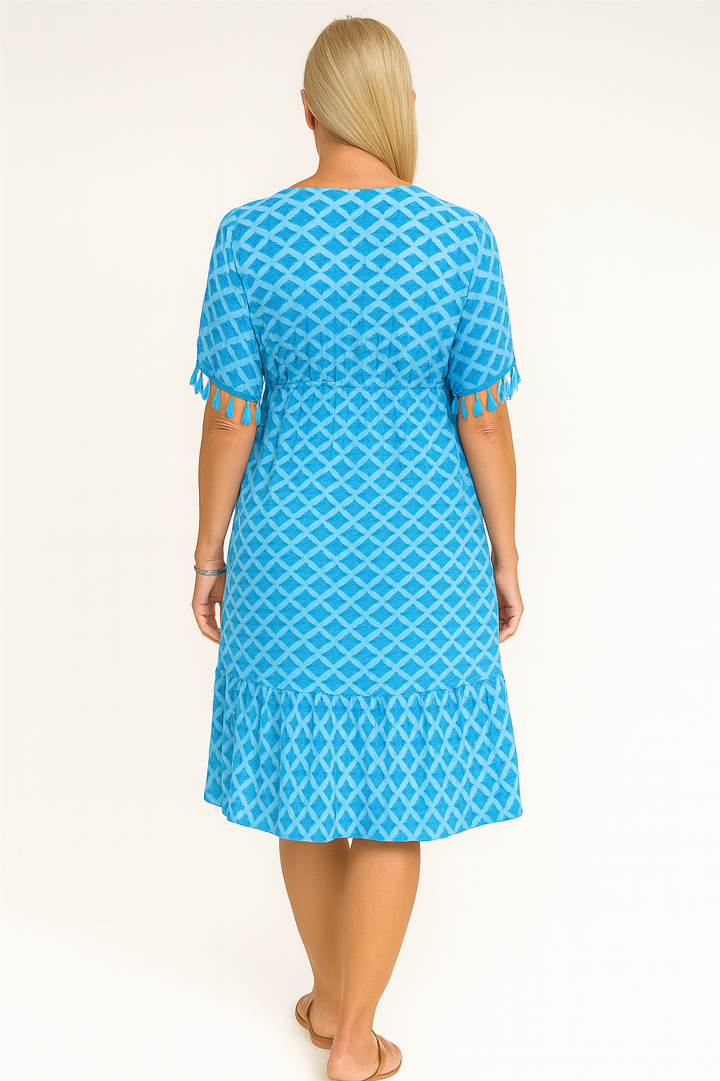 Printed V-Neck A-Line Dress