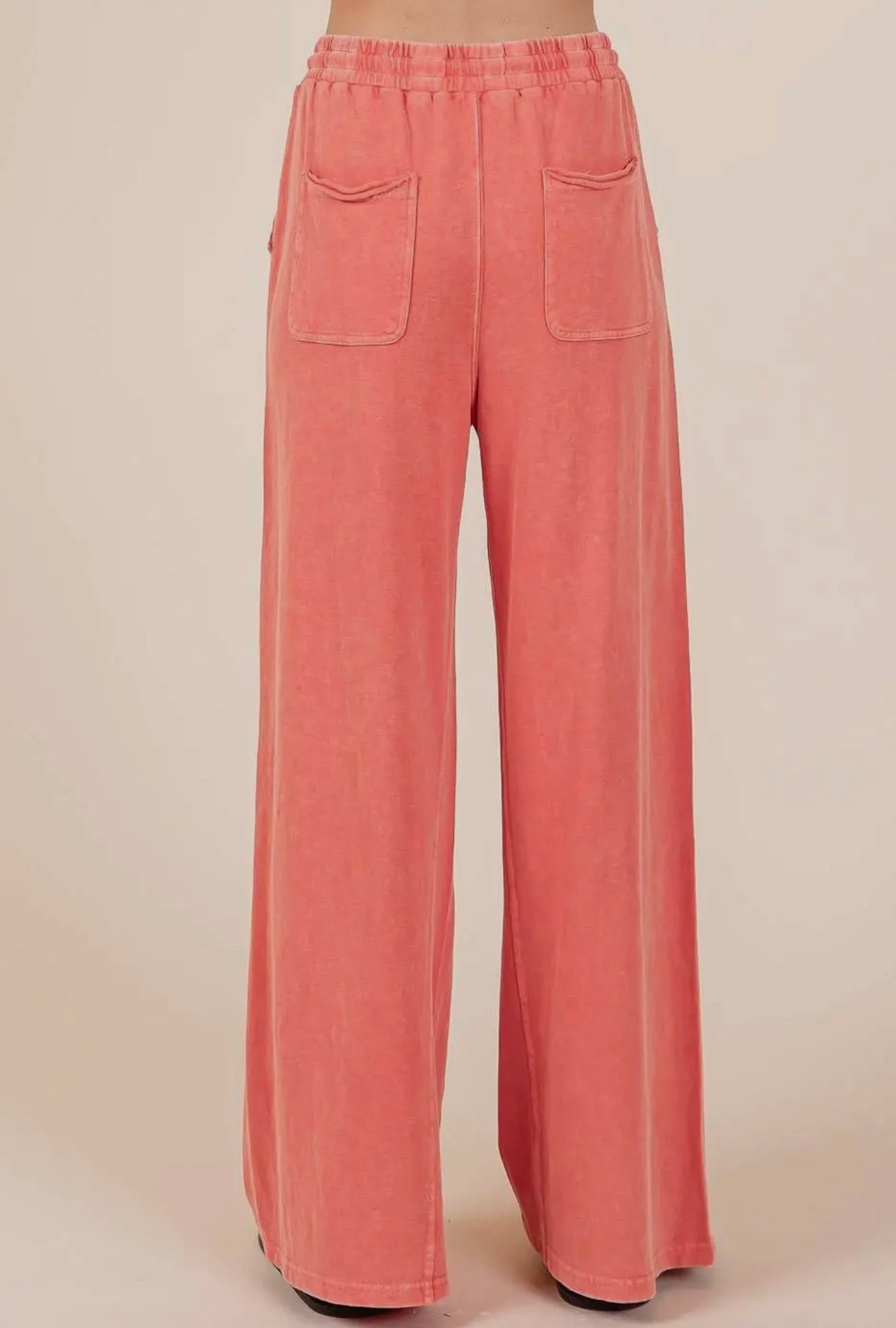 Comfort Wash French Terry Wide Leg Pants