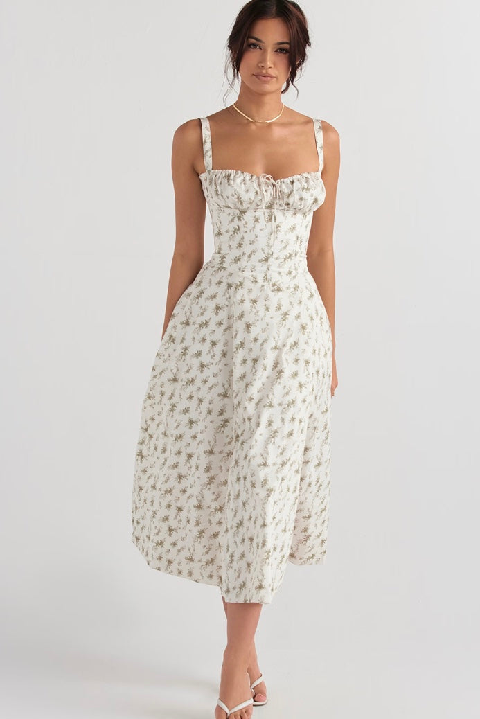 Corset Waist Midi Dress