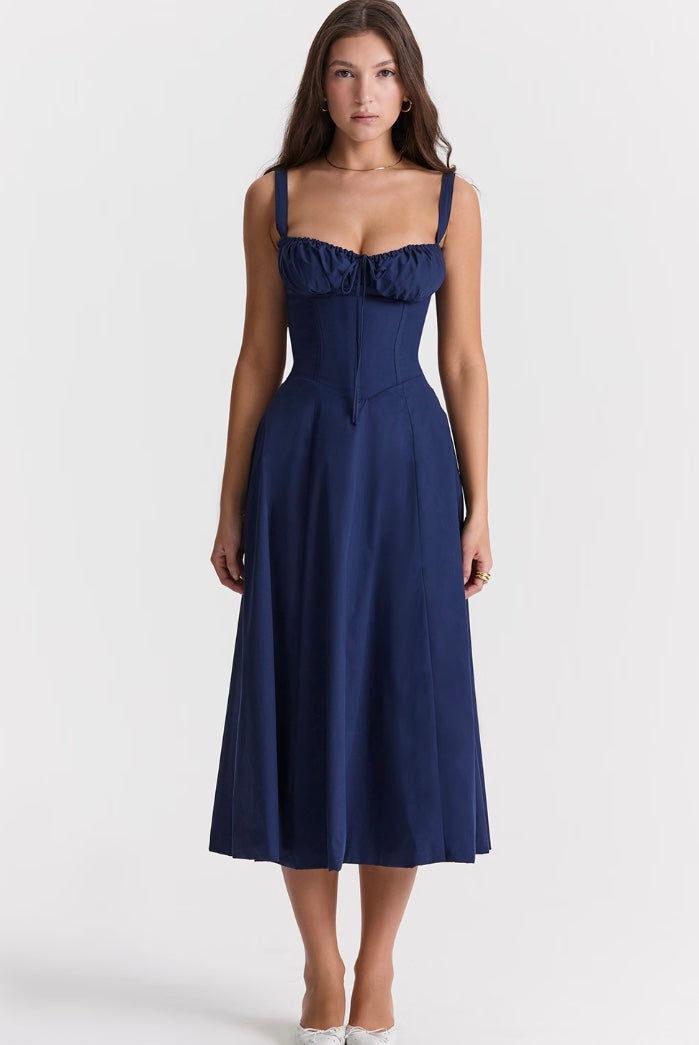 Corset Waist Midi Dress