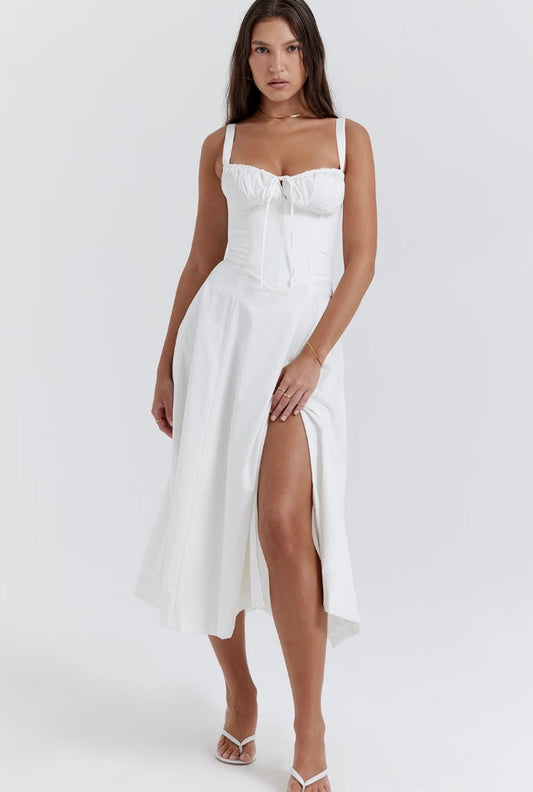 Corset Waist Midi Dress
