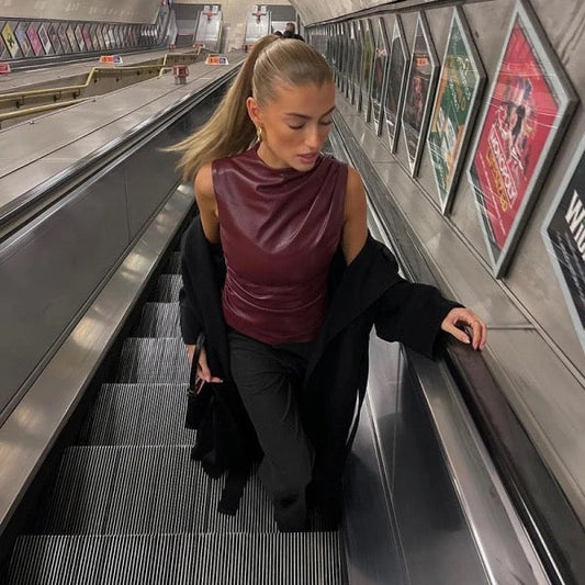 Burgundy top