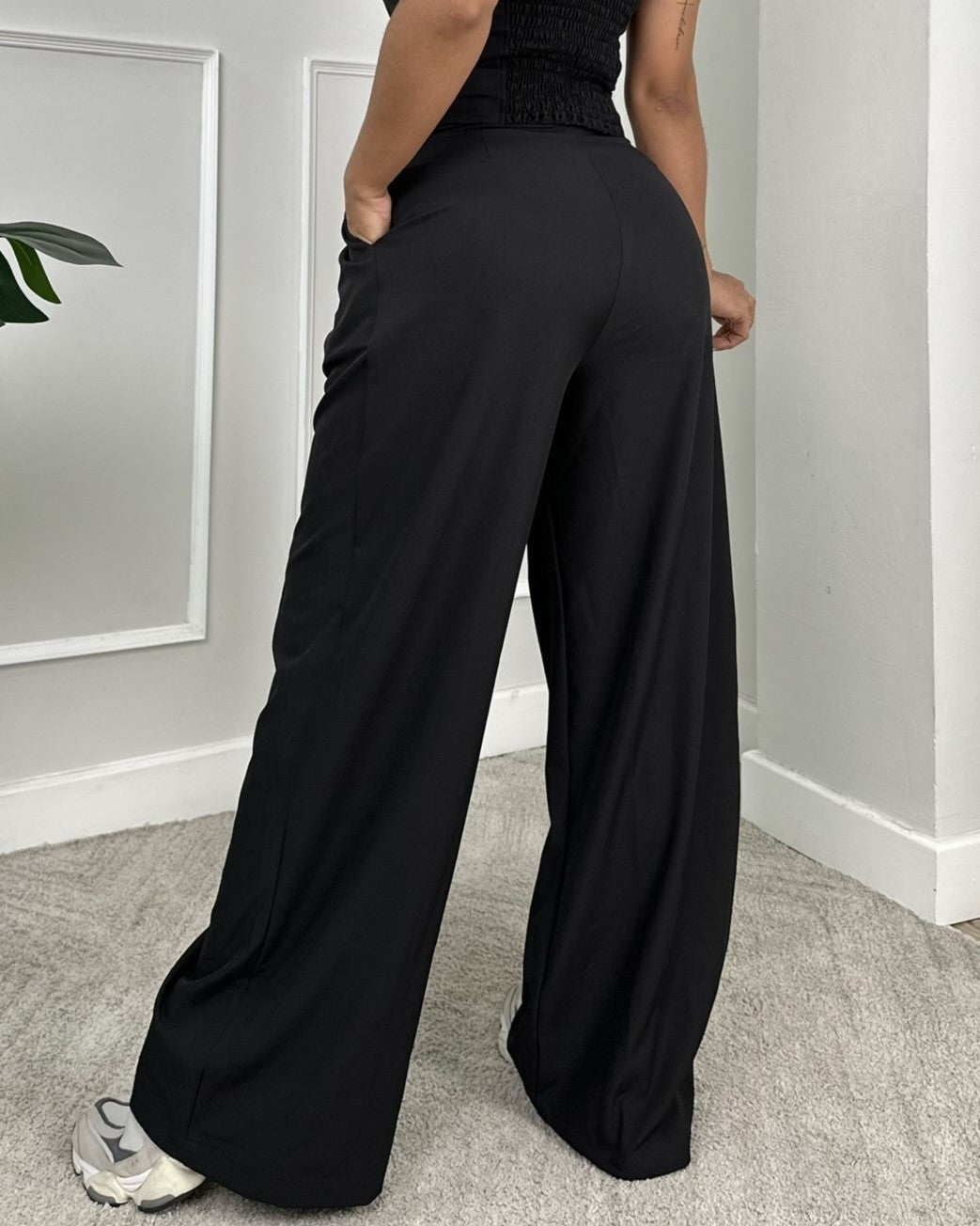 Chic Strapless Vest & Wide Leg Pant Set