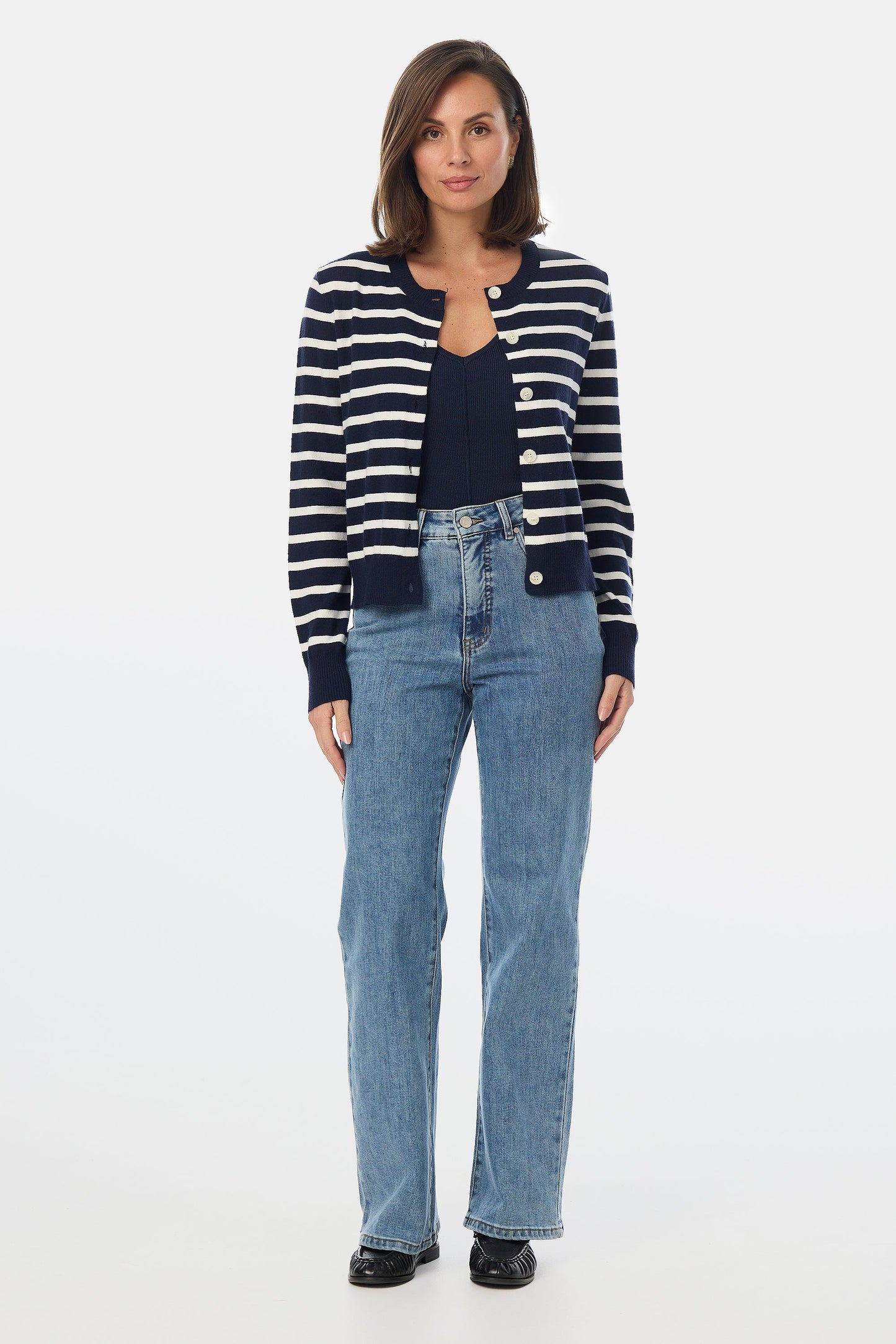 Lightweight Knit Cardigan - Striped