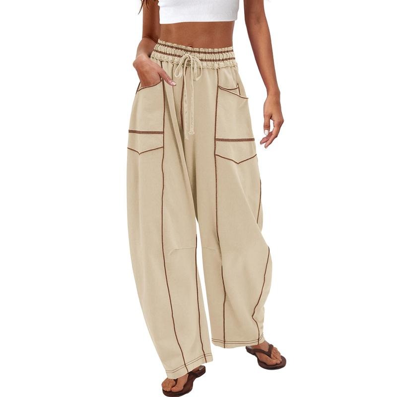 Barrel Leg Drawstring Pants