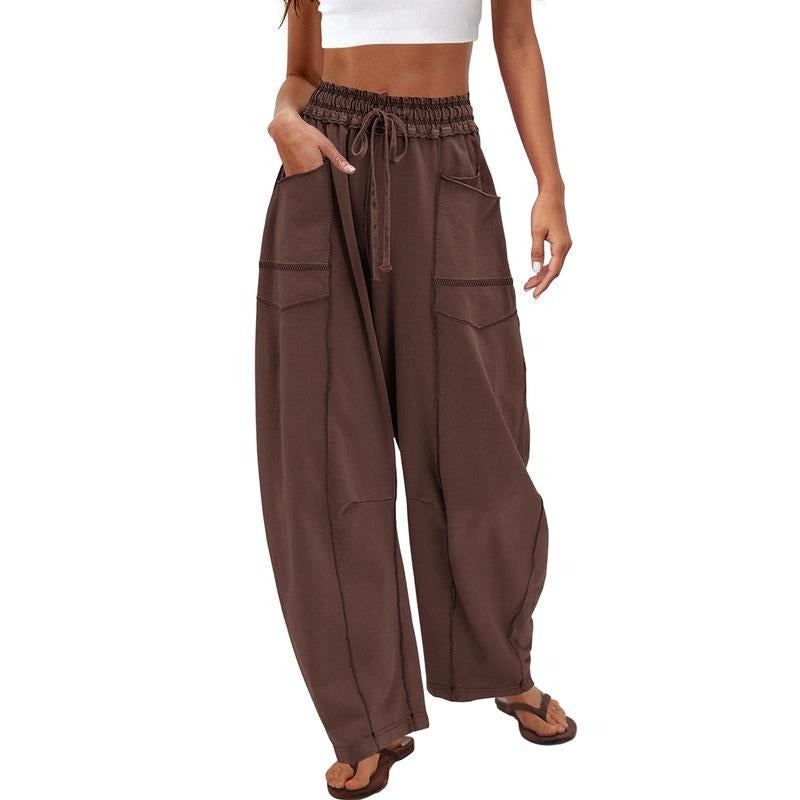 Barrel Leg Drawstring Pants