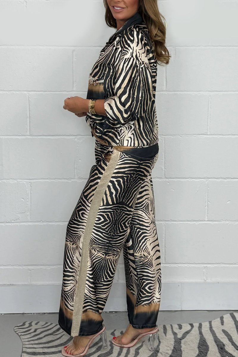 Zebra Print Tummy Cover Set | Silk