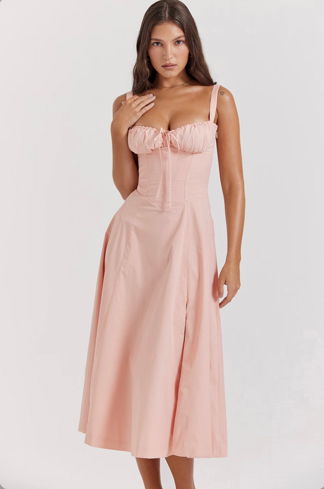 Corset Waist Midi Dress