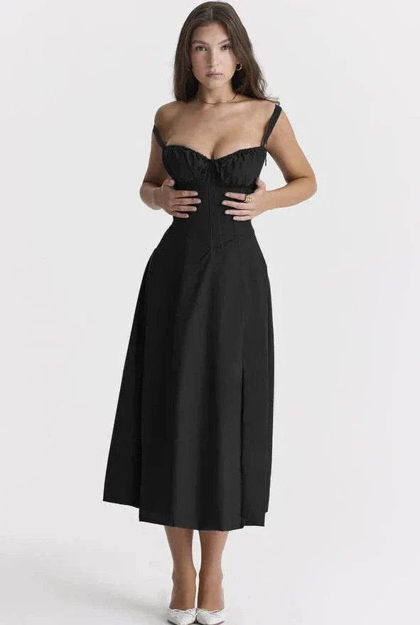 Corset Waist Midi Dress
