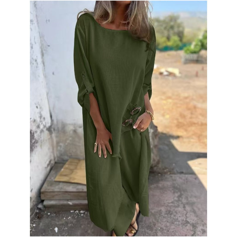 Women's Irregular Dress and Loose Fit Pants (2-Piece Set)