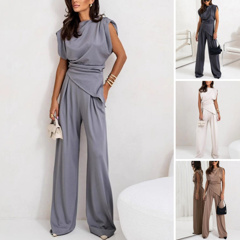 Elegant Solid Color Two-Piece Set