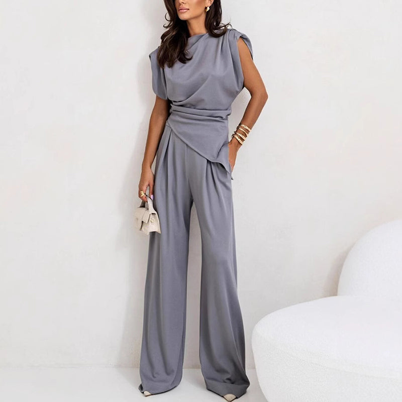 Elegant Solid Color Two-Piece Set