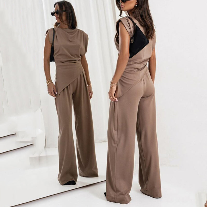 Elegant Solid Color Two-Piece Set