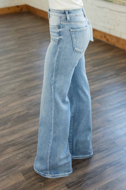 Wide Leg Front Seam Jeans