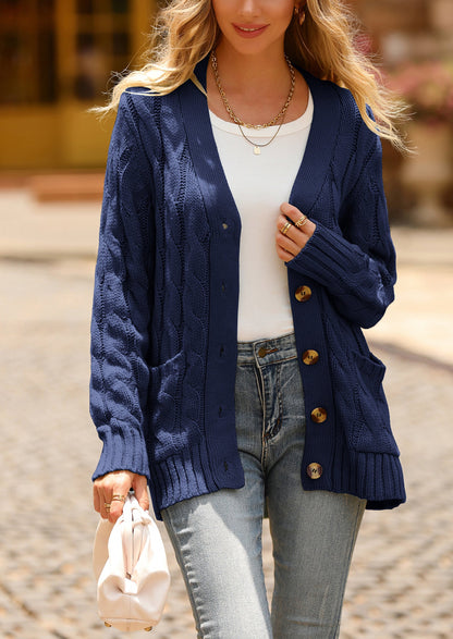 Classic Chunky Cable Knit Cardigan