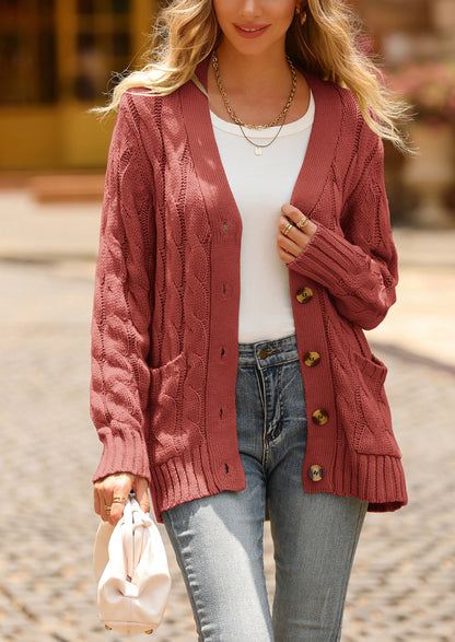 Classic Chunky Cable Knit Cardigan