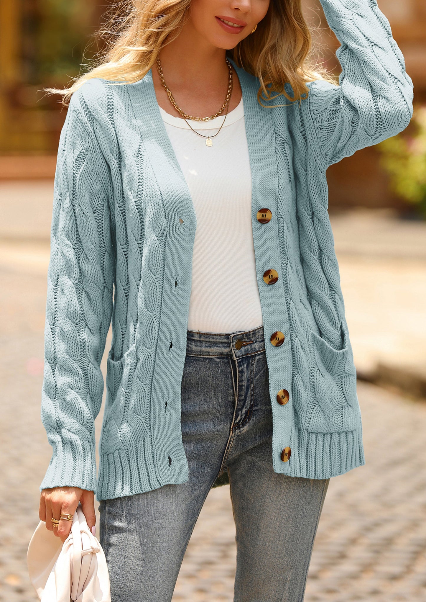 Classic Chunky Cable Knit Cardigan