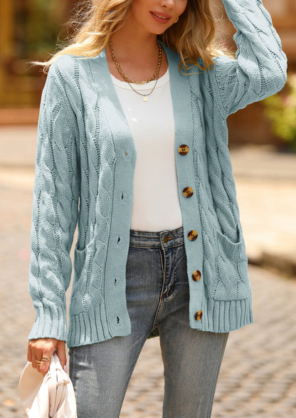 Classic Chunky Cable Knit Cardigan