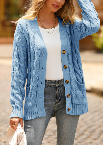 Classic Chunky Cable Knit Cardigan