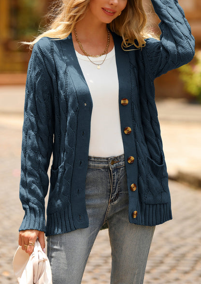 Classic Chunky Cable Knit Cardigan