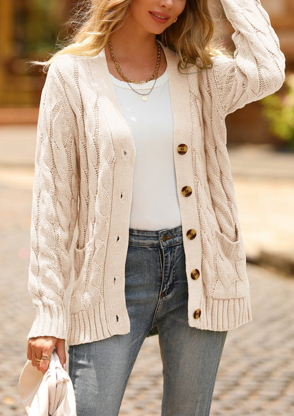 Classic Chunky Cable Knit Cardigan