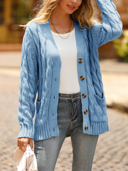 Classic Chunky Cable Knit Cardigan