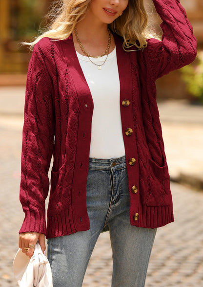 Classic Chunky Cable Knit Cardigan