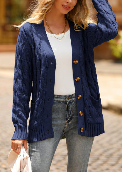 Classic Chunky Cable Knit Cardigan