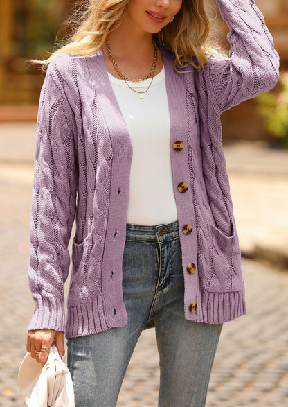 Classic Chunky Cable Knit Cardigan