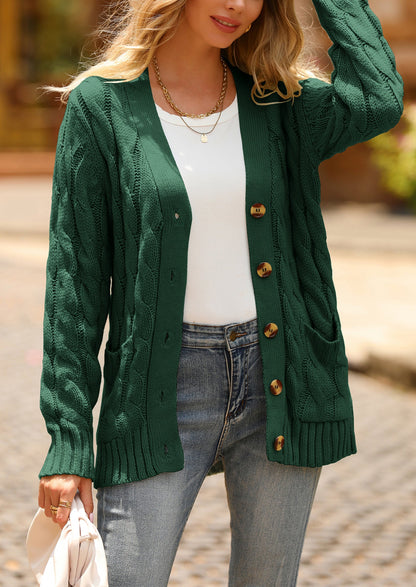 Classic Chunky Cable Knit Cardigan