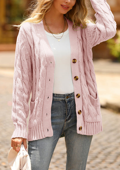 Classic Chunky Cable Knit Cardigan