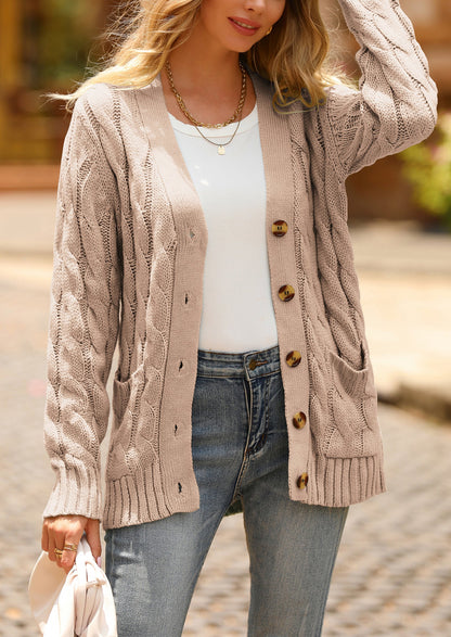 Classic Chunky Cable Knit Cardigan