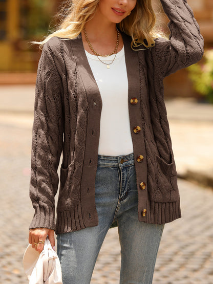 Classic Chunky Cable Knit Cardigan