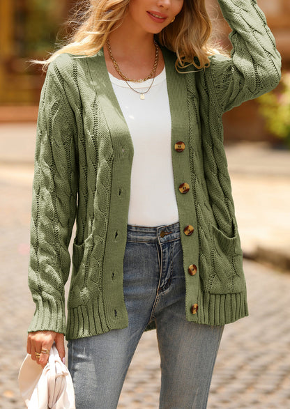 Classic Chunky Cable Knit Cardigan