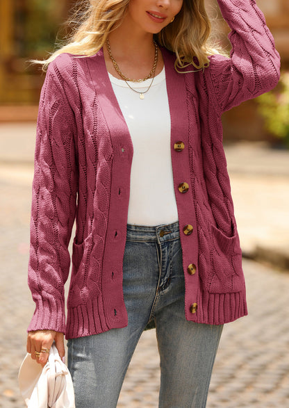 Classic Chunky Cable Knit Cardigan