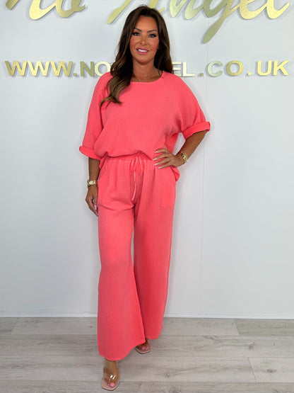 Round Neck Oversized Trouser Set
